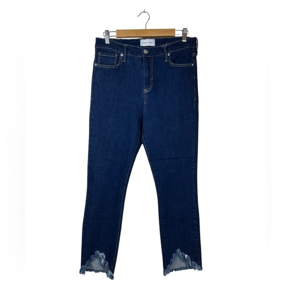 Dear John | High Rise Ankle Flare Distressed Jeans | Dark Wash | Size 29 - Picture 3 of 9